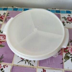 Vintage Tupperware Serving Tray With Lid 3 Compartments